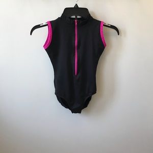 Eurotard girls M black & pink leotard